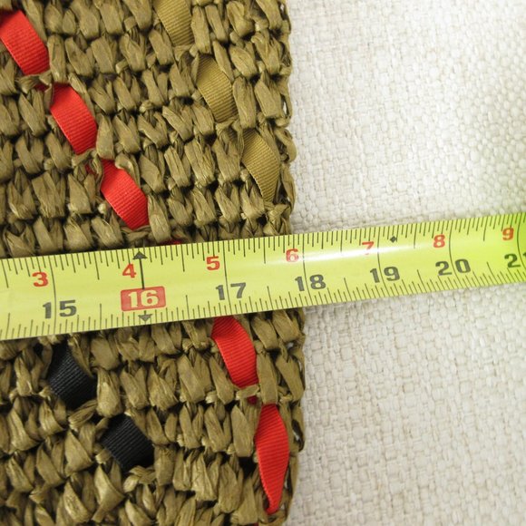 J. Crew Rafia and Ribbon Straw Shoulder Bag Size OS Woven Slouch - Picture 12 of 14